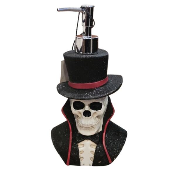 MaiseyMae Day of the Dead Skull Head w/Top Hat Soap Lotion Dispenser - Picture 1 of 2